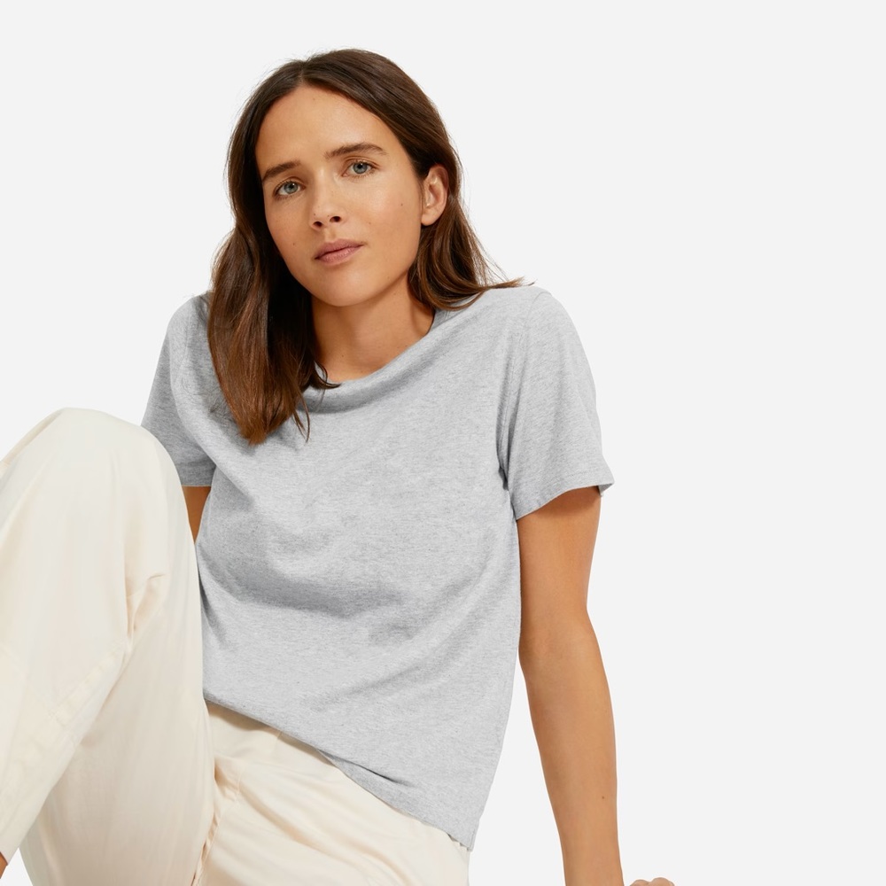 EVERLANE LIGHT GRAY COTTON T-SHIRT MEDIUM